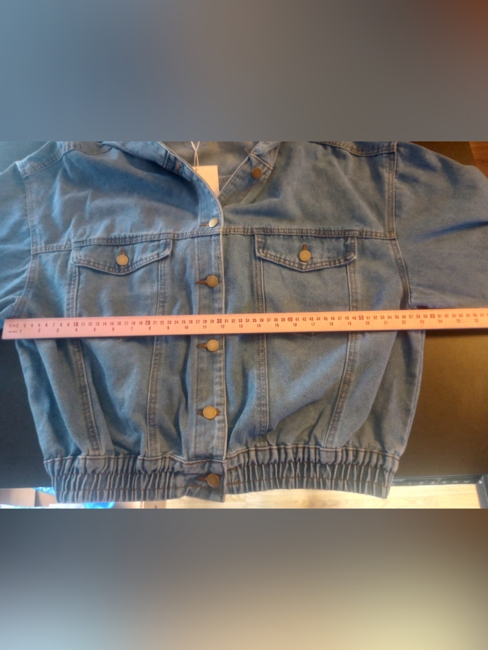 Women's Light Blue Hooded Denim Jacket - Picture 8 of 9